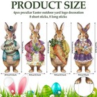 4 Pcs Easter Decorations Outdoor Yard Signs Large Metal Vintage Bunny With Carro