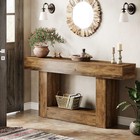 63  Console Table  Farmhouse 2-tier Entryway Table With U-shaped Base  Narrow   