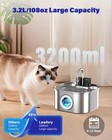 Wireless Cat Water Fountain 3 2l  Battery Operated Pet Dispenser For Cats  Dogs