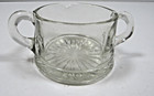 Vintage Clear Etched  Glass Creamer  Bowl With 2 Handles