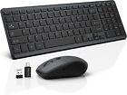 Wireless Keyboard And Mouse Combo  2 4ghz Slim Full Size Quiet For Pc Windows