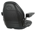 Universal Tractor Seat And Compact High Back Mower Seat With Armrest  Black 