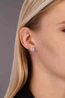 Men   Women 925 Sterling Silver Cubic Zirconia Halo Square Stud Earrings - Gift
