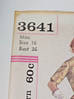 Simplicity 3641 Dress Sewing Pattern Ladies 16 Uc Vtg 60 s One Piece Full Skirt