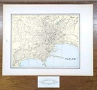 Vintage 1896 Naples Italy Map 14 x11  Old Antique Original Centro Storico Vomero