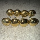 Lot Of 8 Polished Solid Brass Gold Cabinet Drawer Knob Pulls W screws 1 25 In