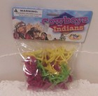 Brand New Vintage Cowboys And Indians Plastic Toy Play Set Green Yellow Red 