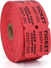 Red Raffle Tickets 2  X 2   Double Roll  1000 Pairs roll Consecutively Numbered
