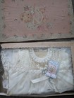 Antique Baby Christening Gown With Slip Lace nylon Beautiful Detail  New
