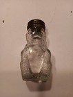 Vintage 1950s Glass Bear Shaped Coin Bank   Metal Lid