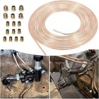 25 Ft  3 16 Od Copper Nickel Brake Line Tubing Coil And Fitting Kit  25 Ft Of 3 