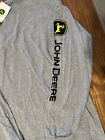 John Deere Long Sleeve Gray Tshirt With Sleeve Graphic Size Large 