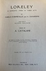 Vintage 1907 Chicago Civic Opera Company Libretto Program For Loreley