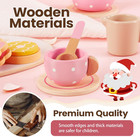 Kids Wooden Tea Party Set For Little Girls Toddler Pretend Play Food Kitchen Acc
