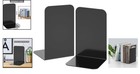 Heavy Duty Black Metal Bookends  8-inch  2 Pack  Stable   Anti-slip