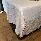 Pottery Barn Kids Belgian Flax Linen Gray Crib Bed Skirt Pleated  2 Available 