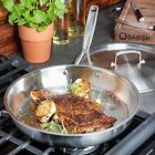 Babish 12-inch Triply Stainless Steel Professional Grade Fry Pan W  Lid