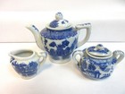 Vintage Blue Willow Transferware Children s Tea Set And Play Dishes   17 Pc 