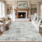 8x10 Area Rug Living Room  Modern Abstract Washable Carpet Grey