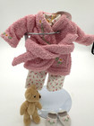 Vintage Effanbee Doll Pajamas clothes Set With Slippers And Teddy Bear New