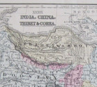 1878 Mitchell Map India  China  Thibet   Corea On Rev  Persia  Arabia  Turkey