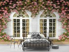 3d Pink Rose Floral White Window Self-adhesive Removable Wallpaper Murals Wall
