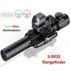 Tactical 3-9x32 Illuminated Scope 4 X32 Red Illuminated red Laser mini Red Laser