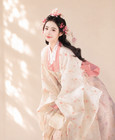 Pink Princess Korean Hanbok Dress Flowing Wide Sleeve Court Style