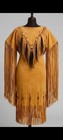Women s Native American Suede Leather Fringe Dress Powwow Regalia Brown