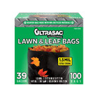 100-pack Trash Bags Garbage Storage Heavy-duty Lawn Leaf Black Garden 39 Gallons