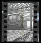 Old Car Barn - Interurban Rail Car - C1970s - Vintage Railroad Negative