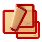 3 Non-stick Silicone Baking Mats - 1x 1 4 Sheet  2x 1 2 Sheet Tray Pan Liners