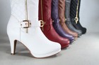 New Women s Dress Casual Fashion Buckle Zip High Heel Knee High Boots Shoes