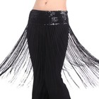 Sequin Fringe Skirt Belly Dance Long Tassel Hip Scarf Belt Wavy Chain Skirt Wrap