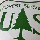 Vintage Forest Service Porcelain Sign - Agricultural National Park Gasoline Sign