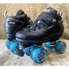 Sure-grip Gt-50 Roller Skates W  Blue Motion Wheels - Men s Us 7 Women s 9 Black