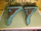Vintage Style Large Colorful Wood Gingerbread Shabby Porch Corbel  Brackets Pair