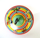      Vtg J  Chein Tin Spinning Top Litho Metal Handle 1950 s Children Playing 5 