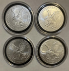 2025 1 Oz  999 Fine Si lv er American Eagle  1 Coin Bu Lot Of 4