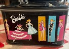Vtg Mattel 1961 Black Vinyl Ponytail Barbie Train Case   Two Coats  939  993