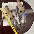 Rare Pair Antique Chinese Carved Wood Fertility Dolls Hand Painted As-is