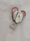 Disney Minnie Mouse Pink Glitter Bow Keychain Clip  Disney Franchise Keyring