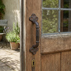 2 Large Cast Iron Door Handles Rustic Heavy Duty Garden Gate Shed Barn Pull 9 In