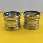 Pair Of Fine Victorian Antique Coin Silver Napkin Rings Engraved Marked 517