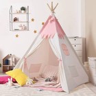 Besrey Kids Teepee Tent For Girl boy With Lights mat toddler Play Tent pink