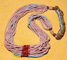 Antique African Hausa-fulani Tribe Multiple Strand Glass Beaded Necklace Nigeria