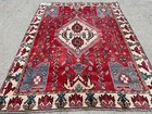 5x7 Vintage Rug Runner Hand-knotted Antique Handmade Heriz Oriental Geometric