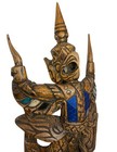 Garuda Statue Hand Carved Wood Wall Hanging Thailand Buddhist Mythology Folk Art