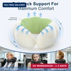 Travel Neck Pillow For Airplane Sleeping - 360   Head Support Prevents Bobbing  1