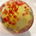 Vtg 1970s Pop Art Glass Vase 12    Heavy Hand Blown Mid-century Murano Style